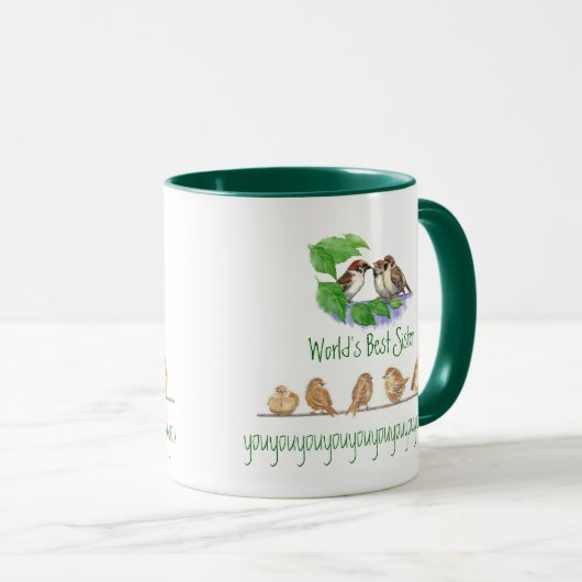 Beste zuster-spaarboekfamilie mok (Voorkant rechts)