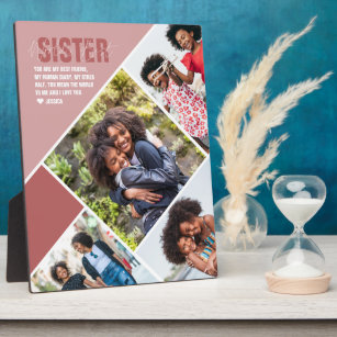 Beste zuster ter wereld   Moderne fotocollage Plaq Fotoplaat