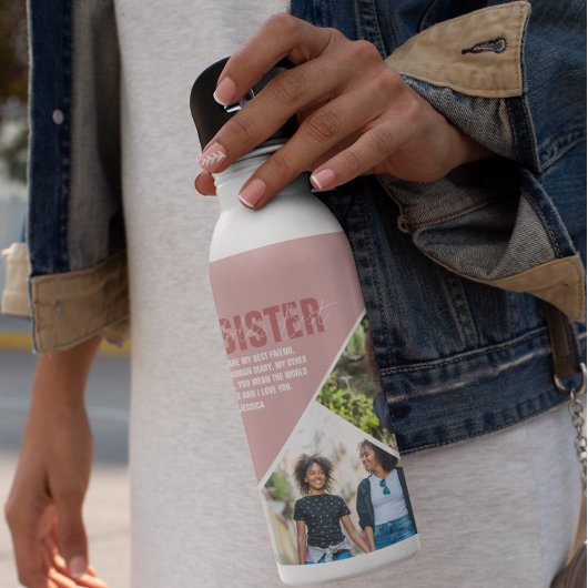 Beste zuster ter wereld | Moderne fotocollage Waterfles