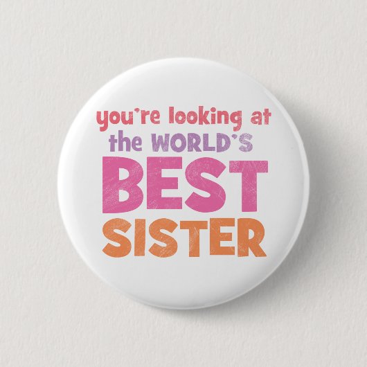 Beste zuster ter wereld ronde button 5,7 cm (Voorkant)