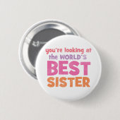 Beste zuster ter wereld ronde button 5,7 cm (Voorkant /achterkant)