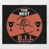 Beste zwager sparkling wijnetiket (Enkel label)