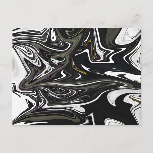 Beste zwarte en witte abstracte kunst, abstracte v briefkaart (Voorkant)