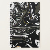 Beste zwarte en witte abstracte kunst, abstracte v planner (Voorkant)
