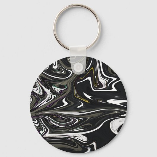 Beste zwarte en witte abstracte kunst, abstracte v sleutelhanger (Voorkant)