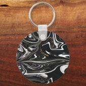 Beste zwarte en witte abstracte kunst, abstracte v sleutelhanger (Voorkant)