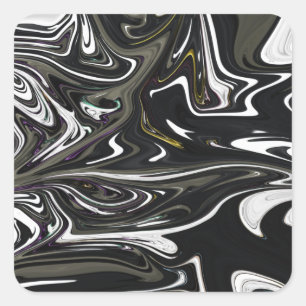 Beste zwarte en witte abstracte kunst, abstracte v vierkante sticker