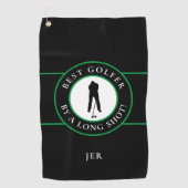 Beste zwarte Golfer van een lang Mannen sportgroen Golfhanddoek (Voorkant)