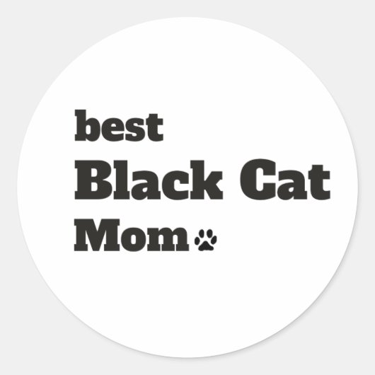 Beste Zwarte Kat Moeder Ooit Sticker – Schattige K (Voorkant)