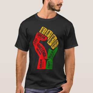 Beste zwarte leiders, kracht zwarte vuist t-shirt