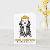 Beste zwarte mam ooit Moederdag Kaart (Gele Bloem)