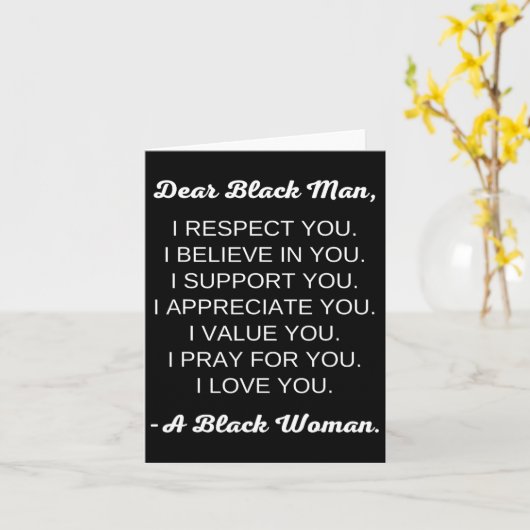 Beste zwarte Man zwarte liefde zwarte Relaties Kaart (Gele Bloem)