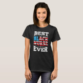 Beste zwarte verpleegster ooit 4th juli USA Ameri T-shirt (Voorkant volledig)
