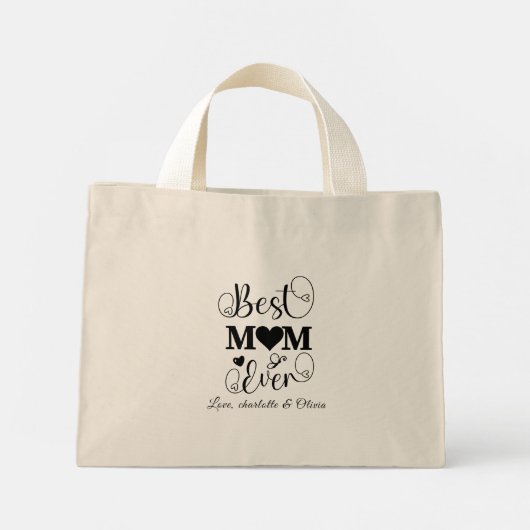 Beste zwarte witte van de Mam van de wereld het do Mini Tote Bag (Achterkant)