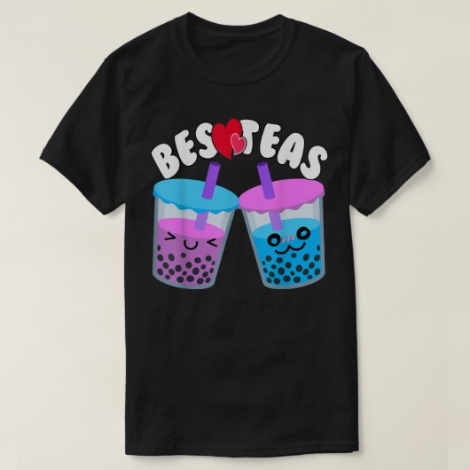 Besteas Milk Tea Lovers Boba BFFs Besties Bubble T T-shirt (Design voorkant)