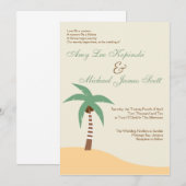 BESTEDINGSWEDING VAN GROENE PALMTREE CARIBBEAN KAART (Voorkant / Achterkant)