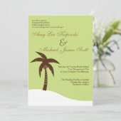 BESTEDINGSWEDING VAN GROENE PALMTREE CARIBBEAN KAART (Staand voorkant)