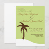 BESTEDINGSWEDING VAN GROENE PALMTREE CARIBBEAN KAART (Voorkant / Achterkant)