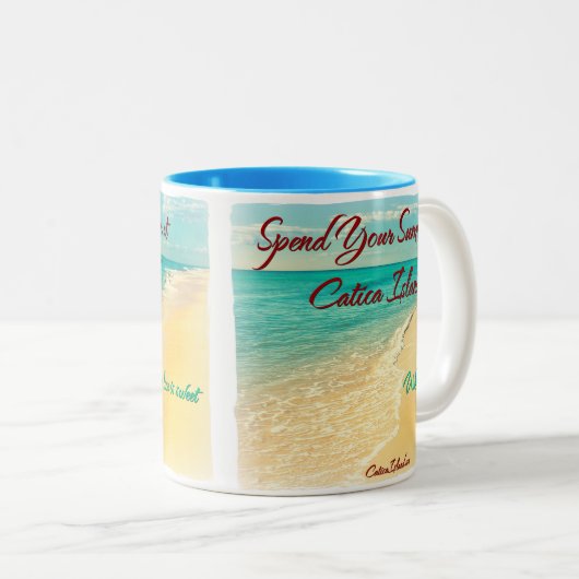 Besteed je zomer op Catica Island Coffee Mok (Voorkant rechts)