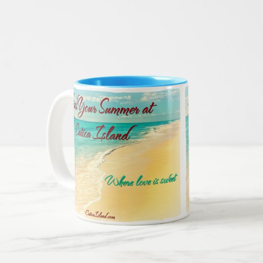 Besteed je zomer op Catica Island Coffee Mok (Voorkant links)