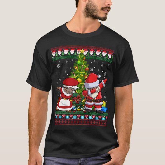 Besteever African American Dabbing Santa Mrs Claus T-shirt (Voorkant)
