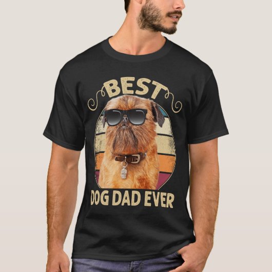 Besteever Best Dog Dad in Brussels Griffon Fathe T-shirt (Voorkant)