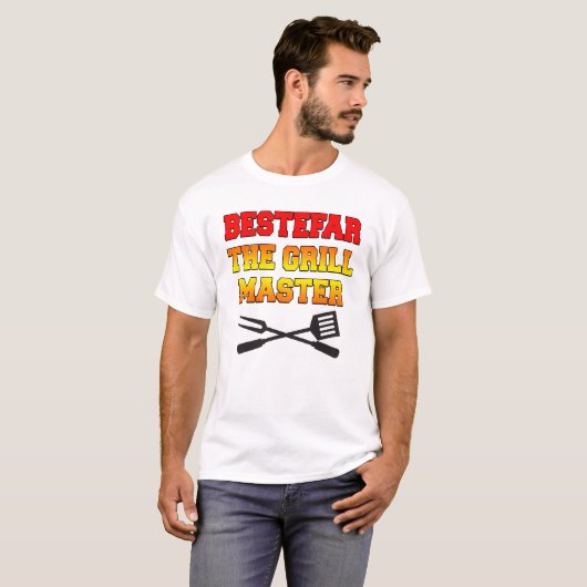 Bestefar Grill Master Norwegian Grandfather GIft T-shirt (Voorkant volledig)