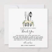 Bestek bloem bruiloft bedankt receptie kaart (Voorkant)