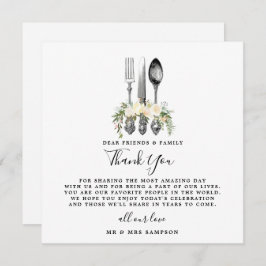 Bestek bloem bruiloft bedankt receptie kaart