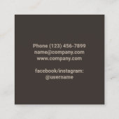 Bestek Catering Restaurant Cateraar Persoonlijke C Vierkante Visitekaartje (Achterkant)