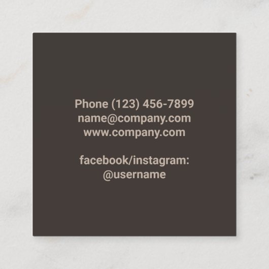 Bestek Catering Restaurant Cateraar Persoonlijke C Vierkante Visitekaartje (Achterkant)