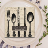 Bestek Catering Restaurant Cateraar Persoonlijke C Vierkante Visitekaartje