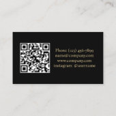 Bestek QR Code Chef Cateraar Catering Services Visitekaartje (Achterkant)