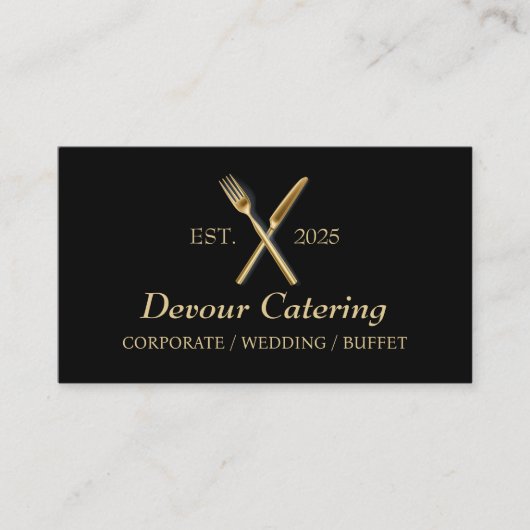 Bestek QR Code Chef Cateraar Catering Services Visitekaartje (Voorkant)