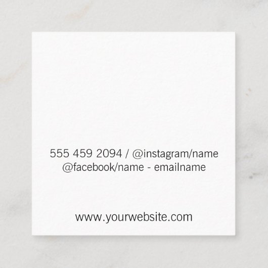 Bestek Vierkante Visitekaartje (Achterkant)