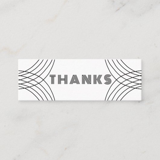 BESTEL BEDANKT Minimalist Abstract Unique Graphic Mini Visitekaartje (Voorkant)