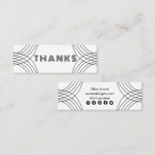 BESTEL BEDANKT Minimalist Abstract Unique Graphic Mini Visitekaartje (Voorkant / Achterkant)