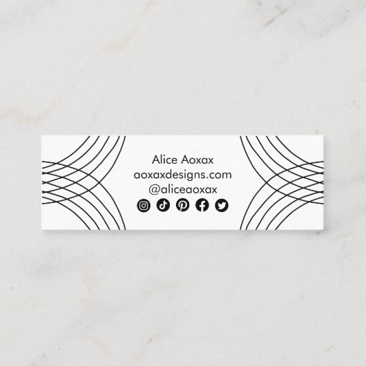 BESTEL BEDANKT Minimalist Abstract Unique Graphic Mini Visitekaartje (Achterkant)