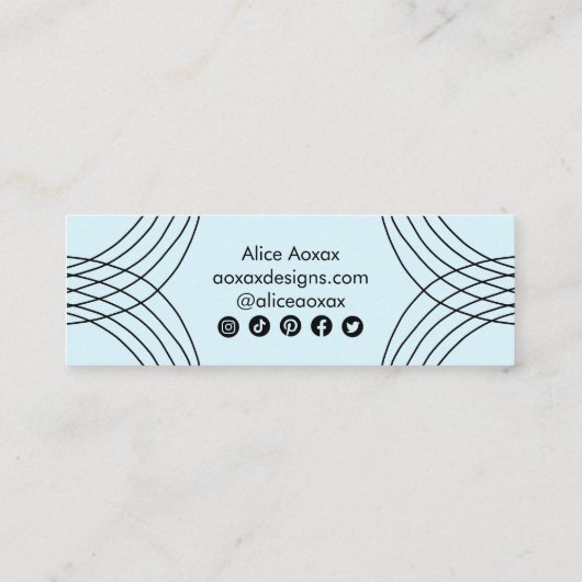 BESTEL BEDANKT Minimalist Abstract Unique Graphic Mini Visitekaartje (Achterkant)