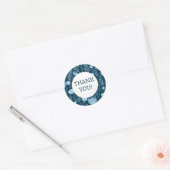 Bestel BEDANKT Schattige Custom Blue Bloemen Ronde Sticker (Envelop)
