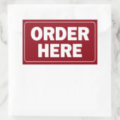 Bestel Hier teken voor restaurant of bedrijf Rechthoekige Sticker (Tas)