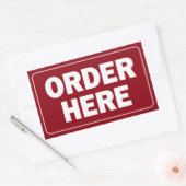 Bestel Hier teken voor restaurant of bedrijf Rechthoekige Sticker (Envelop)