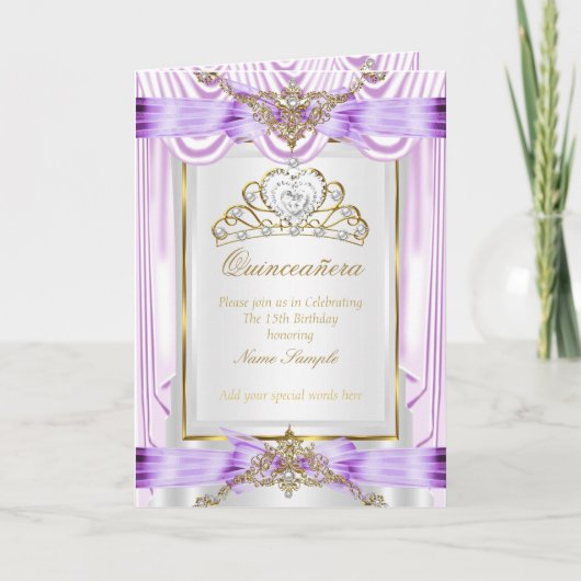 Bestel Quinceanera lila paars (Voorkant)