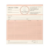 Bestelformulier Aangepast Logo Notitieblok (Voorkant)