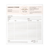 Bestelformulier bakkerij deegroller notitieblok (Voorkant)