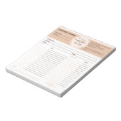 Bestelformulier bakkerij notitieblok (Linkerzijde)