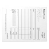 Bestelformulier | Bewerkbare Sjabloon voor kleine  Notitieblok (Voorkant)