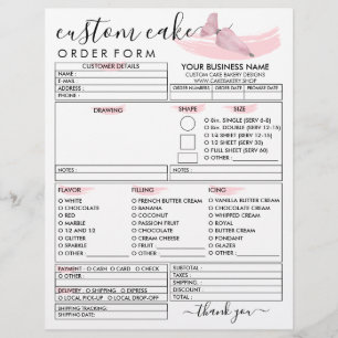 Bestelformulier Pink Bakery Cake Flyer