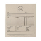 Bestelformulier rustiek notitieblok (Voorkant)