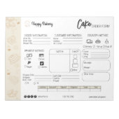 Bestelformulier Small Business Bakery Logo Notitieblok (Voorkant)